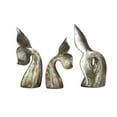 thumbnail image 6 of 12, 9, 11"H Silver Polystone Whale Sculpture with Various Sized Tails and Copper Distressing, by DecMode (3 Count), 6 of 8