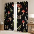 thumbnail image 2 of Homewish Boho Plant Mushrooms Kitchen Curtains,Floral Butterflies Dragonflies Black Out Curtains Pack of 2 (42x63 Each), 2 of 6