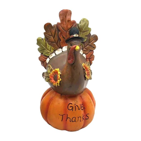 Thanksgiving Pumpkin Turkey Table Decoration for Party Home Office Halloween -Thanks-