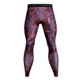 thumbnail image 2 of Yaoyar Men's Compression Breathable Fitness Pants Fashion Printed Quick-Drying Tights Yoga Leggings Sports Leggings Workout Trousers Red L, 2 of 4