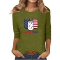 thumbnail image 1 of Blusas para Mujeres Casual 3/4 Manga Cuello Redondo Impreso Suelto, Mujer 3/4 Manga Tops Y Blusas para Diario, 1 of 4