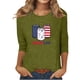 thumbnail image 1 of Blusas para Mujeres Casual 3/4 Manga Cuello Redondo Impreso Suelto, Mujer 3/4 Manga Tops Y Blusas para Diario, 1 of 4
