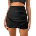 thumbnail image 3 of Hienoo Women's Ruched Wrap Skort High Waist Casual Work Shorts, Sizes S-XL, 3 of 5