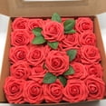 thumbnail image 1 of Caja de regalo de rosas de espuma de polietileno, 25/50 unidades, flores artificiales falsas, decoración de boda, flores para sujetar, 1 of 6