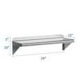 thumbnail image 2 of EDTara 24"x12" Stainless Steel Wall Shelf with Adjustable Backsplash & Brackets, 2 of 6