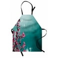 thumbnail image 1 of Floral Apron Fig Tree Florets with Sunny Sky Exotic Summer Spring Plants Scenic Nature View, Unisex Kitchen Bib Apron with Adjustable Neck for Cooking Baking Gardening, Teal Hot Pink, by Ambesonne, 1 of 3