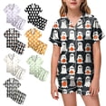 thumbnail image 6 of KPOPLK Girls Satin Pajamas Set Halloween Button Down Silk 2 Piece Pj Sets Ruffle Short Sleeve Sleepwear,Size 4-5 Years, 6 of 9