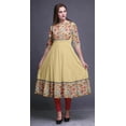 thumbnail image 2 of Bimba White2 Floral Anemone & Roses Printed Indian Kurtis For Women Anarkali Kurti Maxi Casual Dress XXX-Large, 2 of 5