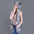 thumbnail image 6 of Aoochasliy Winter Scarves for Women Clearance Male Female Faux Animal Hood Cap Mittens Ears Cartoon Hat Gloves Scarf Pocket, 6 of 6