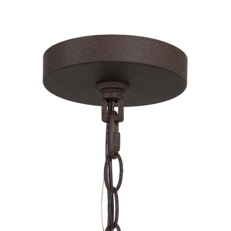LNC 3-Light Distressed Grayish Wood and Rustic Bronze Cylinder Farmhouse Chandelier