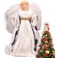 thumbnail image 1 of wonima02 Christmas Angel Tree Topper, 2023 New Standing Angel Christmas Treetop Figurine with White Wings, Christmas Tree Topper Angel Ornaments for Home Holiday Decoration 12.2Inch, 1 of 1