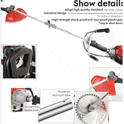 GX50 brush cutter 5 in 1 lawn mower 4 strokes telescopic hedge trimmer weed eater grass cutter +2 extension rods