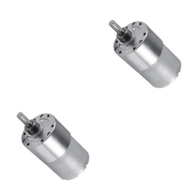 Youkk Powerful 37GB-3530 12V DC High Electric Gear Box Motor Replacement DIY Silver 1600RPM 2Set
