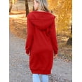 thumbnail image 5 of Zeagoo Women's Zip Up Hoodies Oversized Fleece Long Tunic Sweatshirts Casual Long Sleeve Fall and Spring Hoodie Jacket Coat, 5 of 6