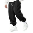 thumbnail image 2 of StSilkitty Men's Lightweight Casual Pants Solid Color Elastic Waist Drawstring Pant with Pockets Soft Comfy Tapered Trousers, 2 of 6