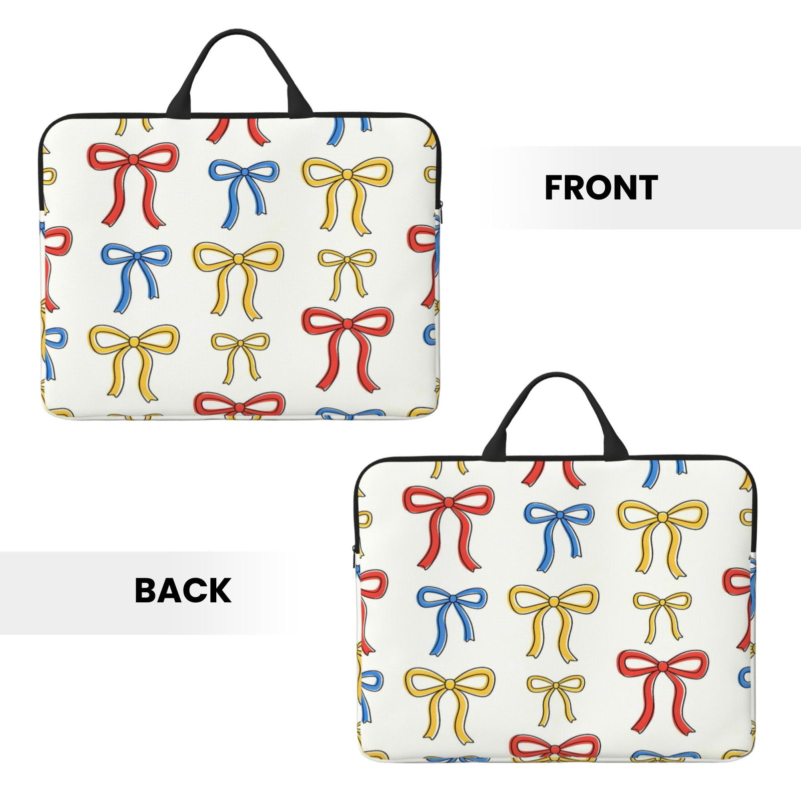 Laptop Sleeve Bag For Women Men 14inch Waterproof Durable Protective Computer Carrying Cover Handle Laptop Case Bag Red Blue Yellow Thin Bows