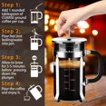 thumbnail image 5 of YMMIND Cafetera de prensa francesa Prensa de café de acero inoxidable 304 de 34 oz, con sistema de 4 filtros, vidrio de prensa francesa de borosilicato de espesor resistente al calor, émbolo de café d, 5 of 5