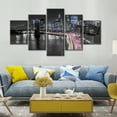 thumbnail image 3 of TISHIRON 5PCS Framed Canvas Wall Art Set,60"x32" Manhattan Panoramic Cityscape Canvas Art Decor, 3 of 7