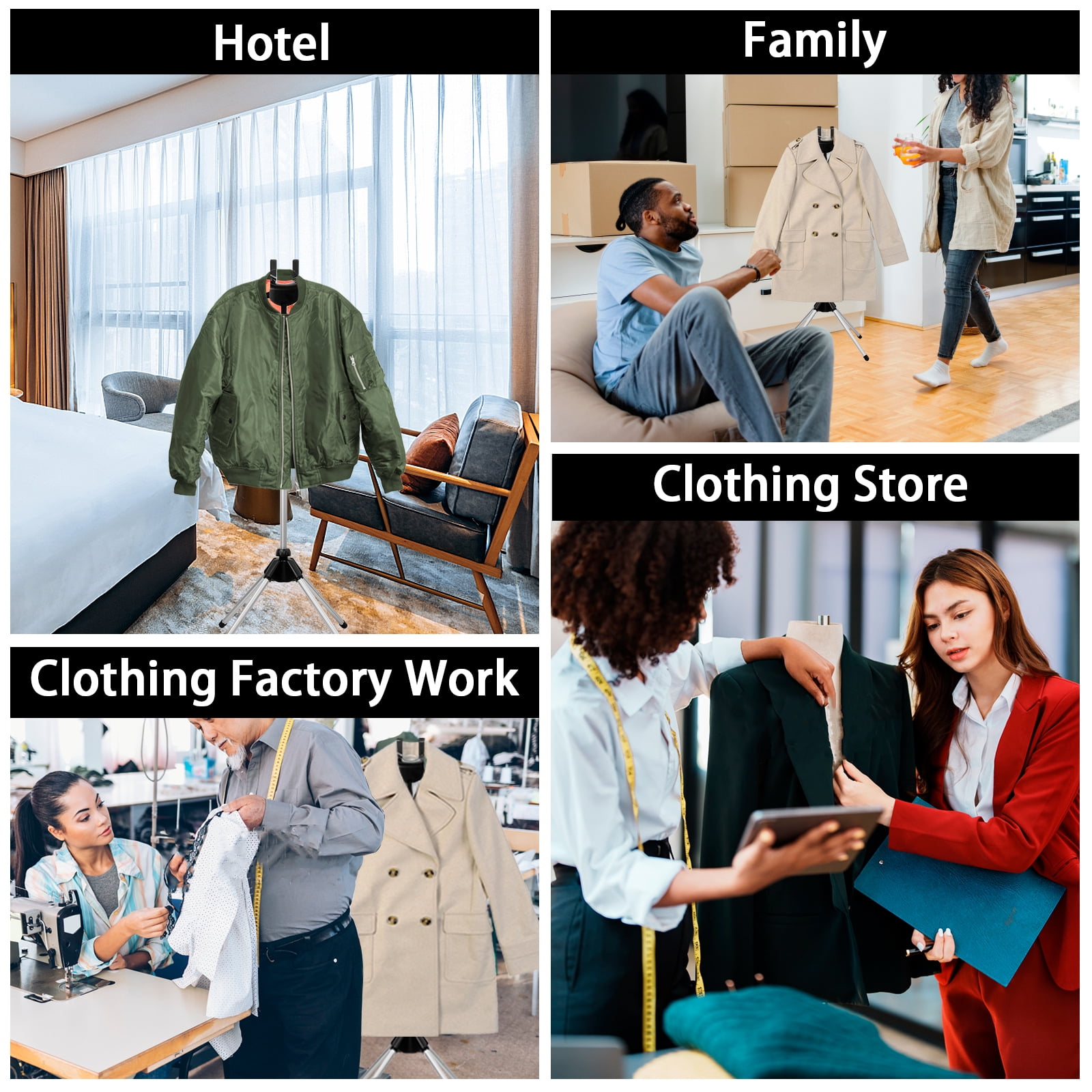 Hvxrjkn Steamer Stand Telescopic Garment Steamer Rack Height Adjustable Garment Steamer Clothes Rack Foldable Standing Garment Hanger for Steaming Clothes
