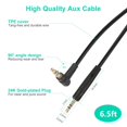 thumbnail image 5 of Mr Rex Cable Auxiliar De Repuesto De Audio De 6,5 Pies, 3,5 Mm A 2,5 Mm, Cable Derecho De 90 Grados Para Auriculares Con Cancelación De Ruido Jbl/Bose 700 Qc45 Qc35Ii Qc35 Qc25 Quietcomfort/Akg, 5 of 5