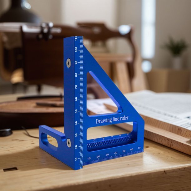 Regla de aleación de aluminio para carpintero ingeniero (azul)
