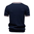 thumbnail image 6 of BUWTTER Mens Relaxed Polo Shirts Short Sleeve Solid Color Business Tops Dressy Work Casual Lapel Shirts Navy XL, 6 of 6