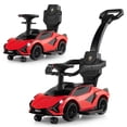 thumbnail image 1 of Gymax 3-in-1 Licensed Lamborghini Ride on Push Car Walking Toy Stroller with USB Port Red, 1 of 8