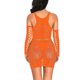 thumbnail image 3 of Mini vestido de encaje delgado encantador de malla para mujer con guantes, naranja fluorescente Kearding XX000051-08, 3 of 7