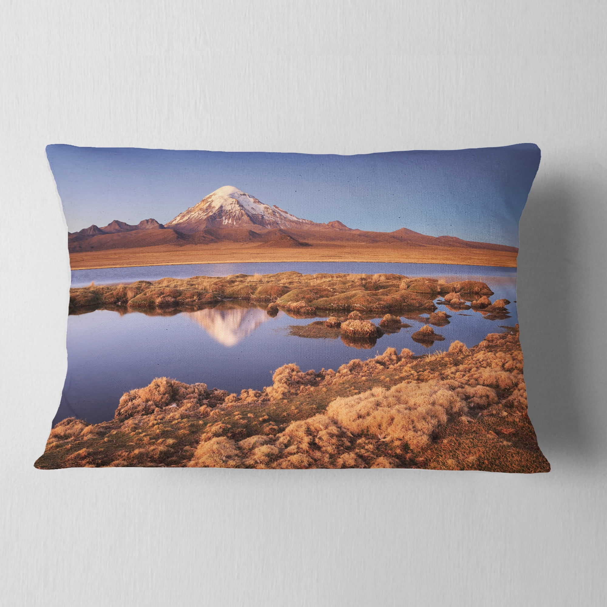 Designart Sajama National Park Bolivia - Landscape Printed Throw Pillow - 12x20