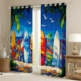 thumbnail image 2 of Erosebridal Teen Ocean Life Curtains for Living Room,Sea Surfing 30%-50% Blackout Curtains Set of 2 (38x45),Marine Room Decorative, 2 of 6