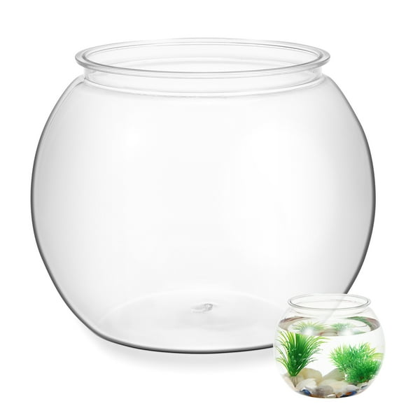 BRIGHTFUFU Tanque de acuario transparente, tanque Betta multifunción, tanque de peces dorados de escritorio, decoración de oficina