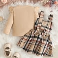 thumbnail image 7 of Duqingm Girls Clothes Ruffled Long Sleeve Top and Plaid Skirt 2PCS Set Fall Winter Girls Outfits Size 9Months-3Years (Beige,18-24 Months), 7 of 7