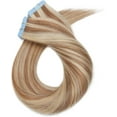 thumbnail image 4 of AmPm Tape In Hair Extensions Human Hair 20pcs 16 Inch 50g /Dark Blonde/ Ombre 100% Remy Human Hair Balayage Rooted Hair Invisible Seamless Skin Weft Double Side Tape for Women, 4 of 7