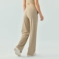 thumbnail image 4 of Pantalones deportivos de cintura alta con cordón y color piel para mujer, pantalones holgados de pierna ancha de color liso para fitness, pantalones ajustados para correr y adelgazar para yoga, 4 of 5