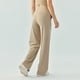 thumbnail image 3 of Pantalones deportivos de cintura alta con cordón y color piel para mujer, pantalones holgados de pierna ancha de color liso para fitness, pantalones ajustados para correr y adelgazar para yoga, 3 of 5