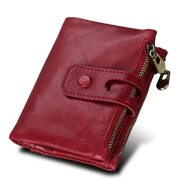 Cartera con bloqueo RFID Salvador Tarjetero RFID sólido de gran capacidad con bolsillo Rojo