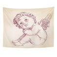 thumbnail image 1 of UFAEZU Vintage Angel Cupid Little Baby L Llustration Realistic Sketch Hand Funny Wall Art Hanging Tapestry Home Decor for Living Room Bedroom Dorm 51x60 inch, 1 of 1
