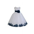 thumbnail image 2 of Ekidsbridal White Tulle Rose Petals Flower Girl Dresses Junior Bridesmaid Communion Christening Baptism Father Daughter Dance Recital Gown 302T S, 2 of 3