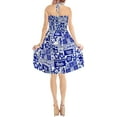 thumbnail image 2 of HAPPY BAY Women's Summer Boho Halter Smocked Mini Swing Beach Dress Tube Top Strapless Dresses for Women L-XL Sapphire, Hawaiian Theme, 2 of 3
