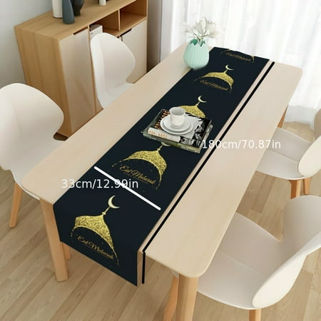 

1pc Mubarak Table Runner Ramadan Kareem Decoration Home Tablecloth Ramadan Eid Gifts Islamic Muslim Party Decoration