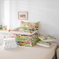 thumbnail image 6 of Homewish Chic Pet Dog 7-Piece Twin Bedding,Heart Floral Leopard Print Bedding Comforter Set,Green,Polkadot Reversible, 6 of 8