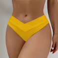 thumbnail image 6 of Women's V Cut High Waist Bikini Bottoms - Ribbed High Cut Swimwear with Medium Coverage - Nylon Spandex - S-XL, 6 of 6
