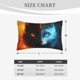 thumbnail image 3 of Plush Throw Pillow Covers, Red and Blue Fire Cat Pillow Cases with Invisible Zipper, Breathable Microfiber Pillow Cases Standard Size for Sleeping Bedroom Sofa Living Room 16x24, 3 of 5