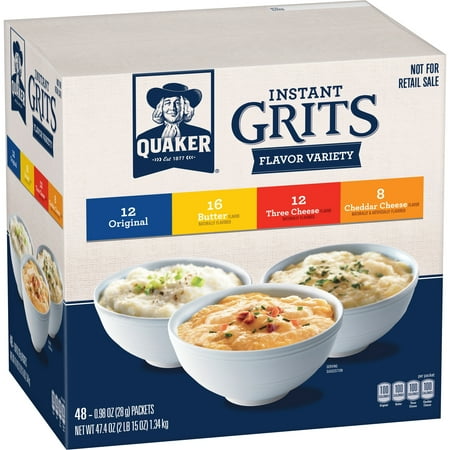 Quaker Instant Grits Variety Pack, 48 Packets (Best Stone Ground Grits)