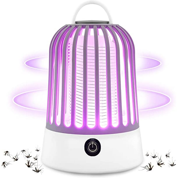 Lámpara recargable para matar mosquitos, incienso eléctrico UV para matar mosquitos de 5 W para exteriores, mata mosquitos para interiores, distancia efectiva de 15 m.