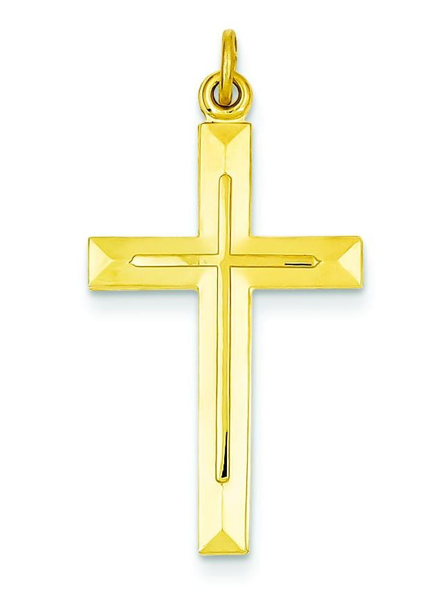 Sterling Silver Gold Plated Cross Charm