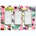 thumbnail image 1 of Metal Light Switch Plate Cover Macaron Fruits and Spices Dessert Stripes CAK024, 1 of 13