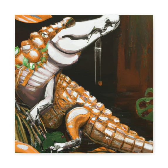 Crocodile in Rococo. - Canvas