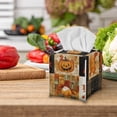 thumbnail image 4 of POLERO Tissue Box Holder - Square PU Leather Tissues Cube Box Cover Waterproof -Thanksgiving Decorative Car Facial Tissue Holder on Table and Barthroom, Pumpkin Dwarf, 4 of 7