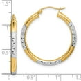thumbnail image 5 of Auriga Fine Jewelry 10K Yellow Gold with Rhodium Diamond Cut 3mm Hoop Earrings for Women (L-31mm ; W-30mm), 5 of 6